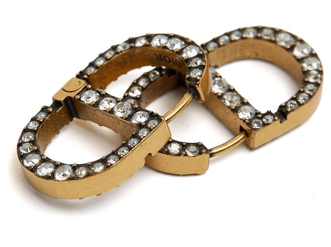 Orecchini a perno in metallo dorato con strass CD 30 Montaigne Christian Dior D'oro - vista 5