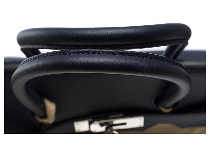 Hermès Sac HERMES Birkin 35 en Cuir Bleu - 102615 - vue 10