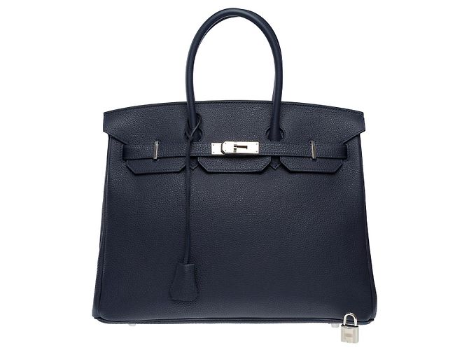 Hermès Sac HERMES Birkin 35 en Cuir Bleu - 102615 - vue 3