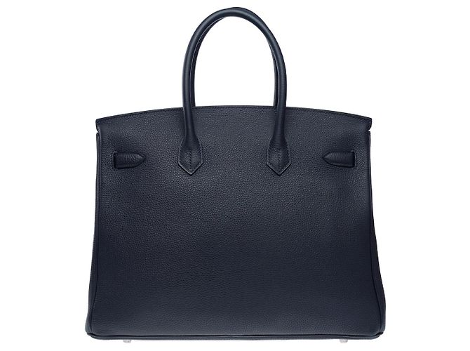 Hermès Sac HERMES Birkin 35 en Cuir Bleu - 102615 - vue 4