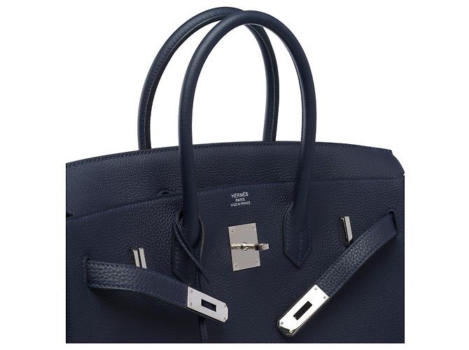 Hermès Sac HERMES Birkin 35 en Cuir Bleu - 102615 - vue 7