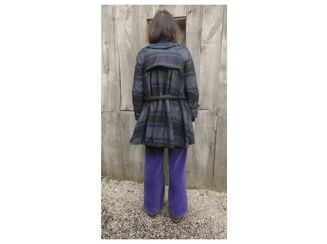 Charles Anastase Trenchcoat Blau Grau Seide und Polyester - Ansicht 5