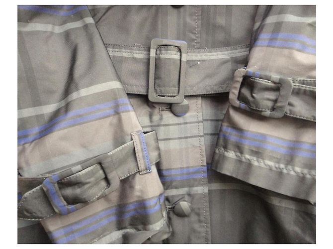 Charles Anastase Trenchcoat Blau Grau Seide und Polyester - Ansicht 7