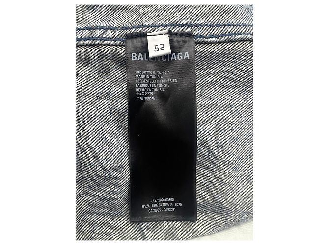 Oversized-Denimjacke mit gesticktem Balenciaga-Logo EU52 Blau - Ansicht 11