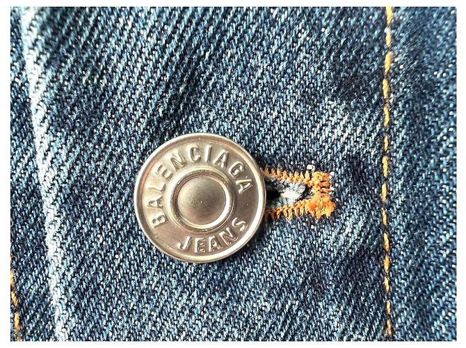 Oversized-Denimjacke mit gesticktem Balenciaga-Logo EU52 Blau - Ansicht 6