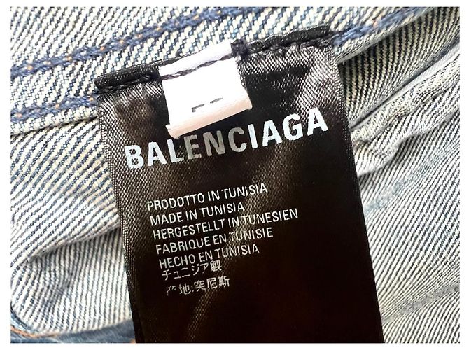 Oversized-Denimjacke mit gesticktem Balenciaga-Logo EU52 Blau - Ansicht 9