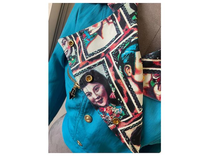 Chaqueta Jean Paul Gaultier Azul de Algodón Patrones Rostros Asiáticos S Multicolor - vista 3