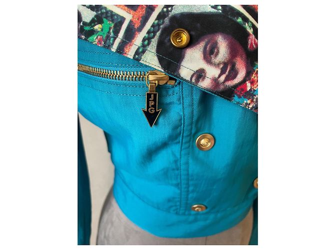 Chaqueta Jean Paul Gaultier Azul de Algodón Patrones Rostros Asiáticos S Multicolor - vista 5