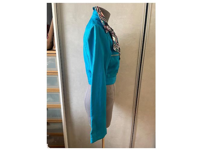 Chaqueta Jean Paul Gaultier Azul de Algodón Patrones Rostros Asiáticos S Multicolor - vista 7