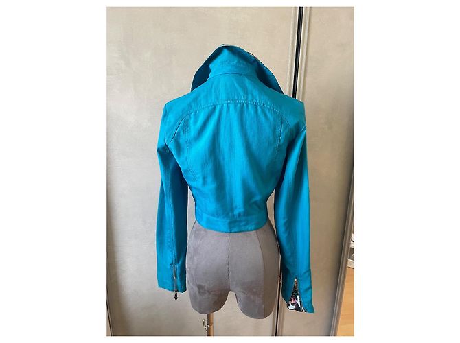 Chaqueta Jean Paul Gaultier Azul de Algodón Patrones Rostros Asiáticos S Multicolor - vista 8