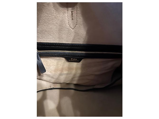 Polo Ralph Lauren Gran bolso Shoulder Polo ID de piel de ternera (modelo grande) Negro - vista 17