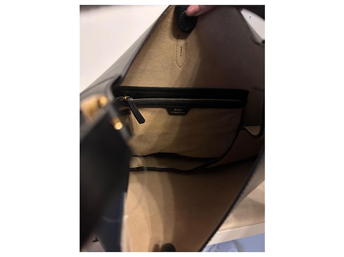 Polo Ralph Lauren Gran bolso Shoulder Polo ID de piel de ternera (modelo grande) Negro - vista 18