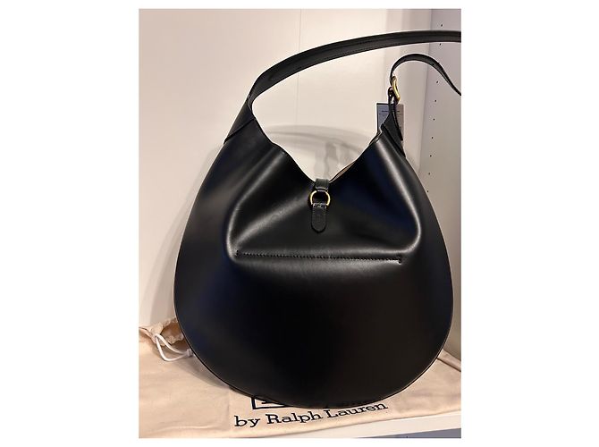 Polo Ralph Lauren Gran bolso Shoulder Polo ID de piel de ternera (modelo grande) Negro - vista 6