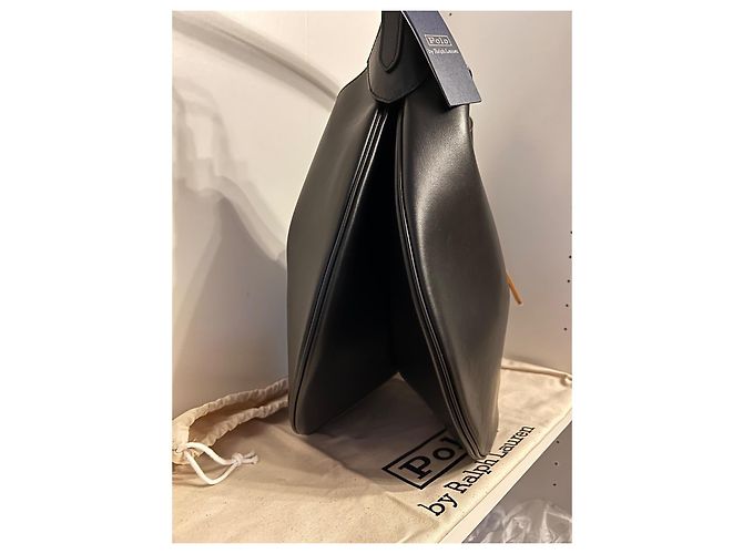 Polo Ralph Lauren Gran bolso Shoulder Polo ID de piel de ternera (modelo grande) Negro - vista 7