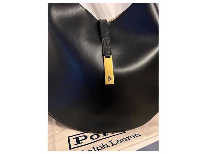 Polo Ralph Lauren Gran bolso Shoulder Polo ID de piel de ternera (modelo grande) Negro - vista 8