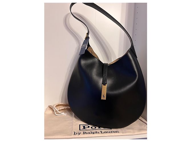 Polo Ralph Lauren Gran bolso Shoulder Polo ID de piel de ternera (modelo grande) Negro - vista 9