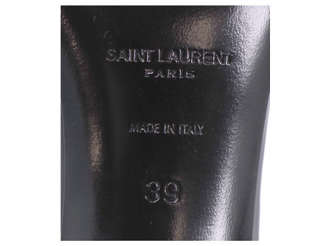 Sandali corsage in pelle verniciata nera Fiore d'Ambra Saint Laurent - vista 13