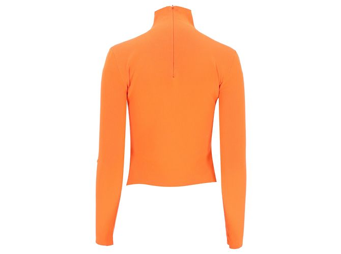 Versace Ripp-Turtleneck-Oberteil aus orangefarbener Wolle - Ansicht 2