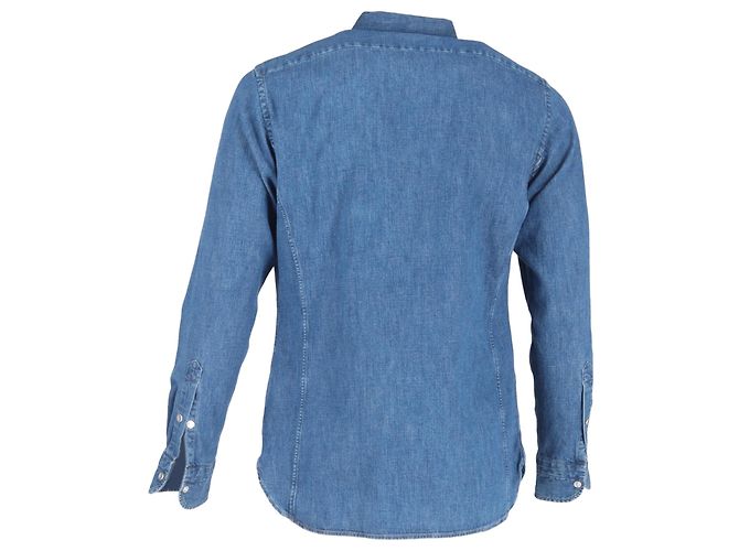 Camicia in denim Tom Ford Wested in cotone blu - vista 3