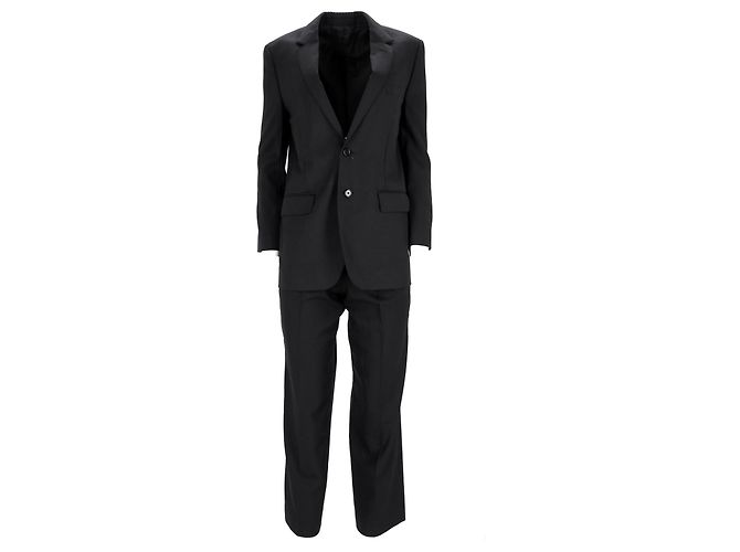 Céline Blazer e Pantaloni Celine in Lana Nera Nero - vista 2