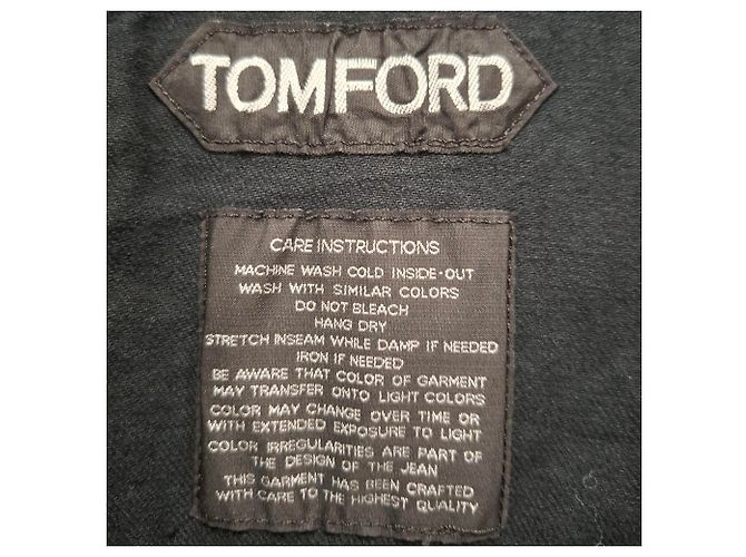 Tom Ford Selvedge-Jacke mit Taschen aus schwarzem Baumwoll-Denim - Ansicht 3