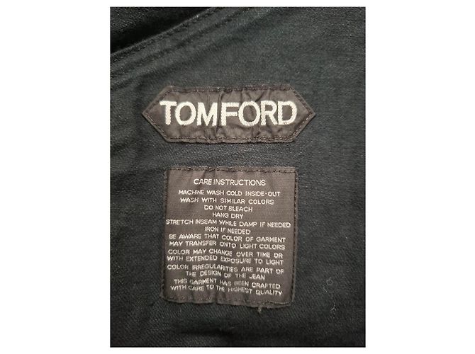 Tom Ford Selvedge-Jacke mit Taschen aus schwarzem Baumwoll-Denim - Ansicht 6