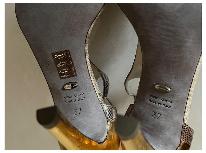 Sergio Rossi High Heels aus Leder beige Größe 37 - Ansicht 10