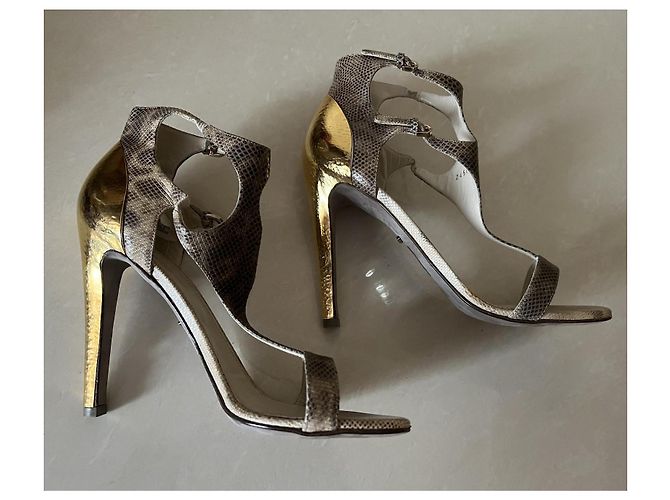 Sergio Rossi High Heels aus Leder beige Größe 37 - Ansicht 7
