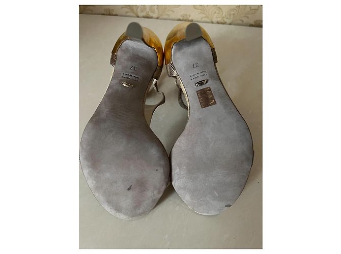 Sergio Rossi High Heels aus Leder beige Größe 37 - Ansicht 9