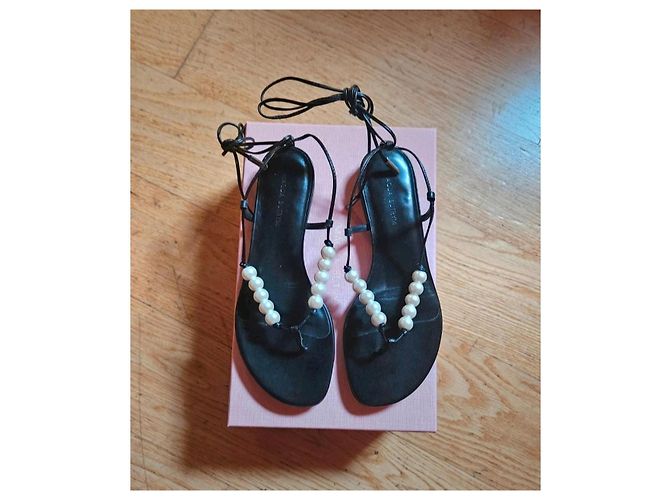 Magda Butrym Flache Sandalen Perle - Ansicht 2
