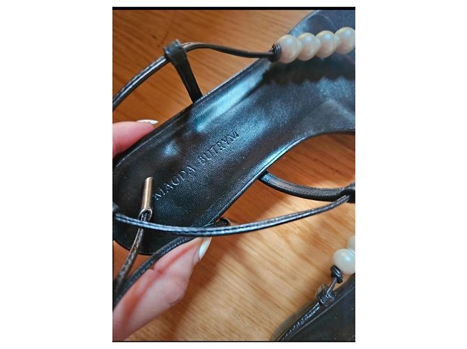 Magda Butrym Flache Sandalen Perle - Ansicht 4
