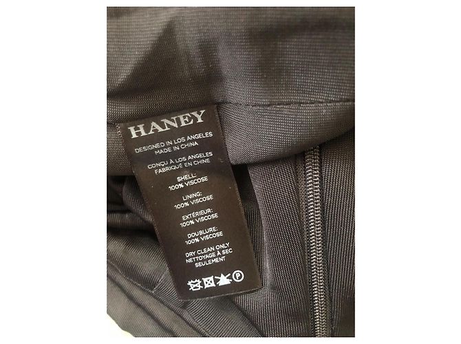 Abito Haney nero in viscosa con scollo a V e polsini con cristalli - vista 6