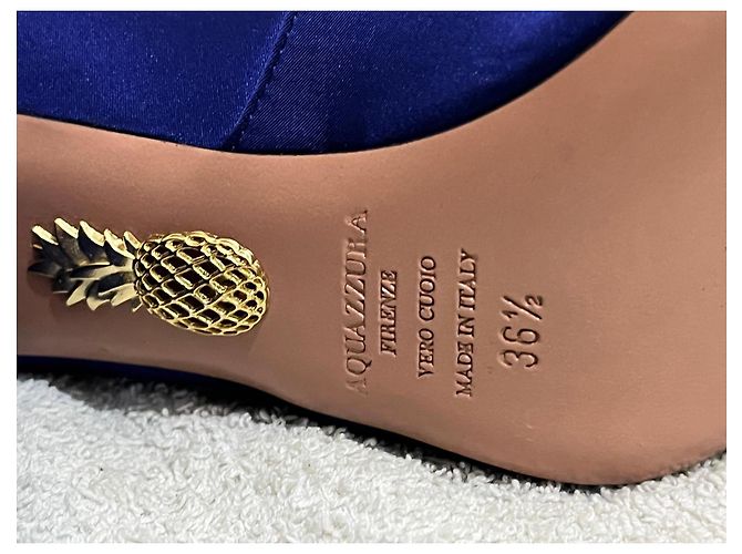 Aquazzura Stivaletti So Me in satin elasticizzato blu - vista 12