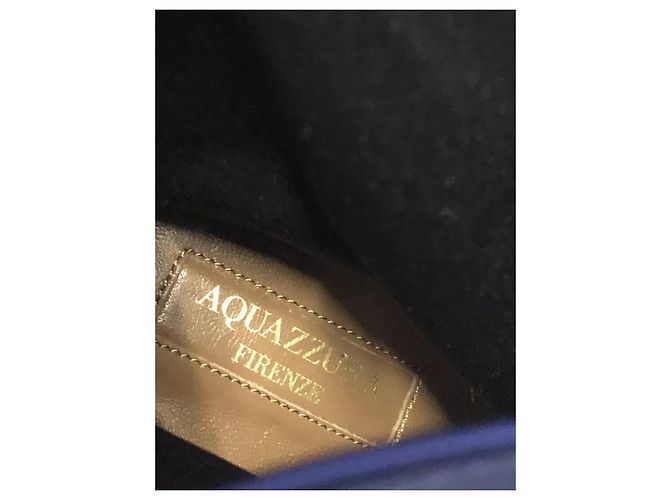 Aquazzura Stivaletti So Me in satin elasticizzato blu - vista 7