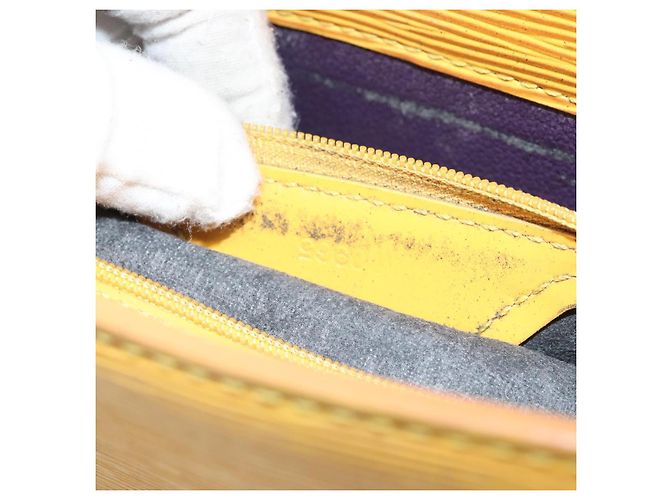 LOUIS VUITTON Borsa a Mano Sac Plat Epi Gialla M52079 LV Auth BD1385 Giallo - vista 12