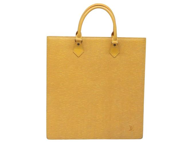 LOUIS VUITTON Borsa a Mano Sac Plat Epi Gialla M52079 LV Auth BD1385 Giallo - vista 13