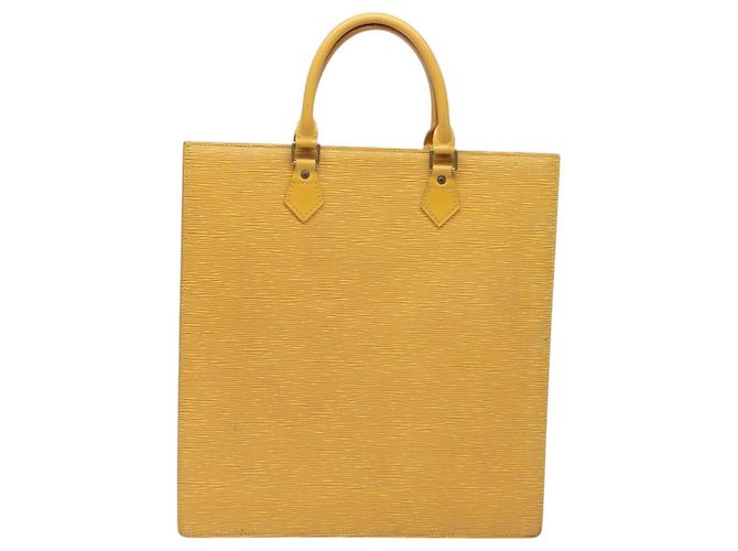LOUIS VUITTON Borsa a Mano Sac Plat Epi Gialla M52079 LV Auth BD1385 Giallo - vista 2