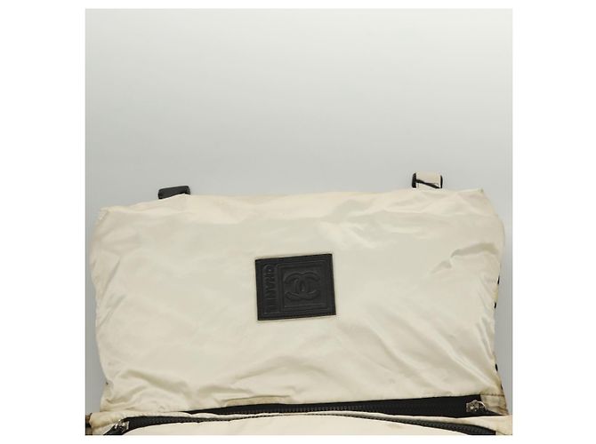 Borsa a Spalla CHANEL Sport in Nylon Bianco e Nero CC Auth BA888 - vista 17
