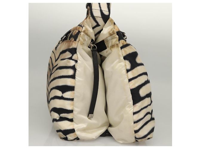 Borsa a Spalla CHANEL Sport in Nylon Bianco e Nero CC Auth BA888 - vista 5