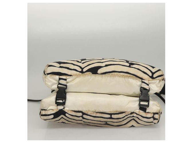 Borsa a Spalla CHANEL Sport in Nylon Bianco e Nero CC Auth BA888 - vista 9