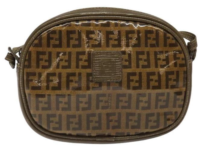 FENDI Zucchino Canvas Schultertasche Braun Auth ep8229 - Ansicht 13