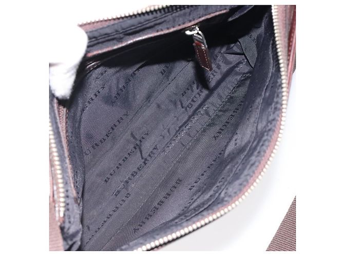 Borsa a spalla Nova Check in nylon beige e argento di BURBERRY Auth ki5644 - vista 12
