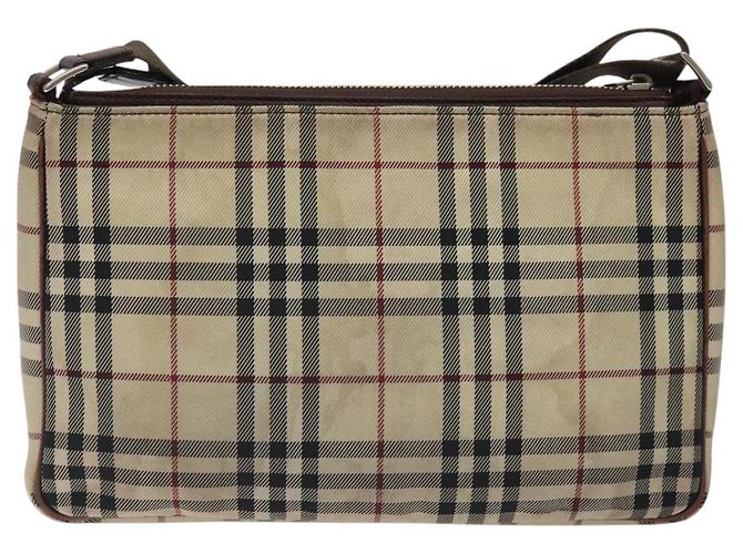 Borsa a spalla Nova Check in nylon beige e argento di BURBERRY Auth ki5644 - vista 2