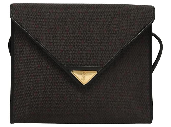 Borsa a spalla SAINT LAURENT in tela viola oro Auth sw211 D'oro Porpora - vista 2