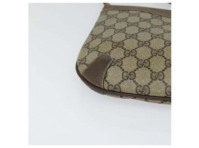 GUCCI GG Supreme Web Sherry Line Borsa PVC Beige Oro 904 02 026 Auth ki5611 D'oro - vista 10