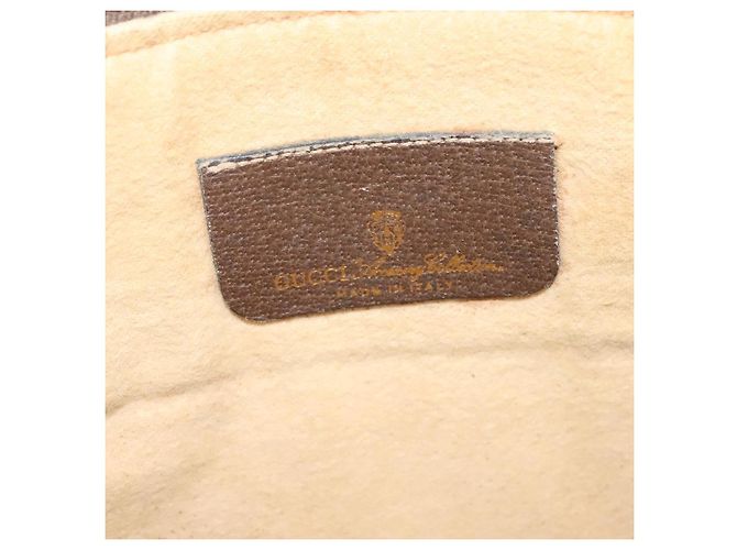 GUCCI GG Supreme Web Sherry Line Borsa PVC Beige Oro 904 02 026 Auth ki5611 D'oro - vista 15