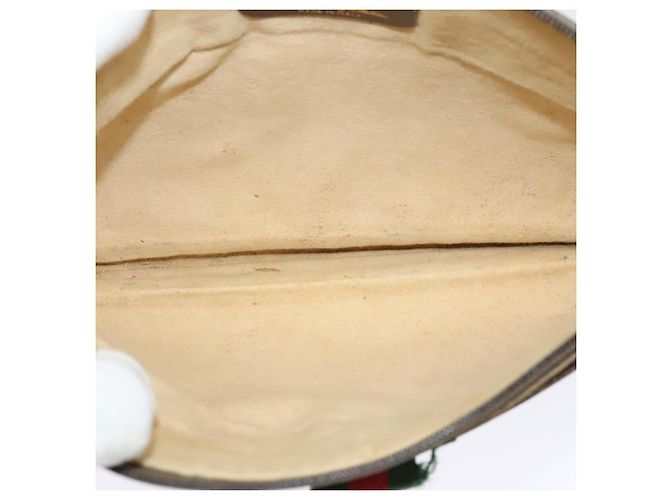 GUCCI GG Supreme Web Sherry Line Borsa PVC Beige Oro 904 02 026 Auth ki5611 D'oro - vista 16