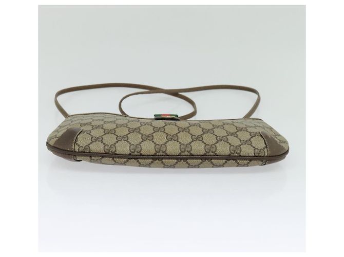 GUCCI GG Supreme Web Sherry Line Borsa PVC Beige Oro 904 02 026 Auth ki5611 D'oro - vista 9