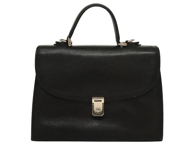 Autre Marque Borsa a mano in pelle Burberrys 2 vie nera Auth ep8214 Nero - vista 13
