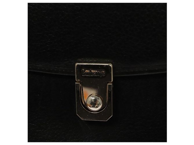 Autre Marque Borsa a mano in pelle Burberrys 2 vie nera Auth ep8214 Nero - vista 17
